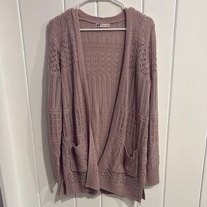 Mauve/Dusty Rose Knit Cardigan